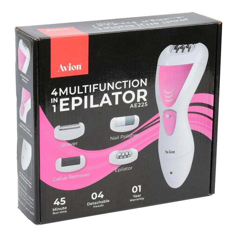 Avion Rechargeable 4 in 1 Epilator With 4 Detachable Heads, AE225