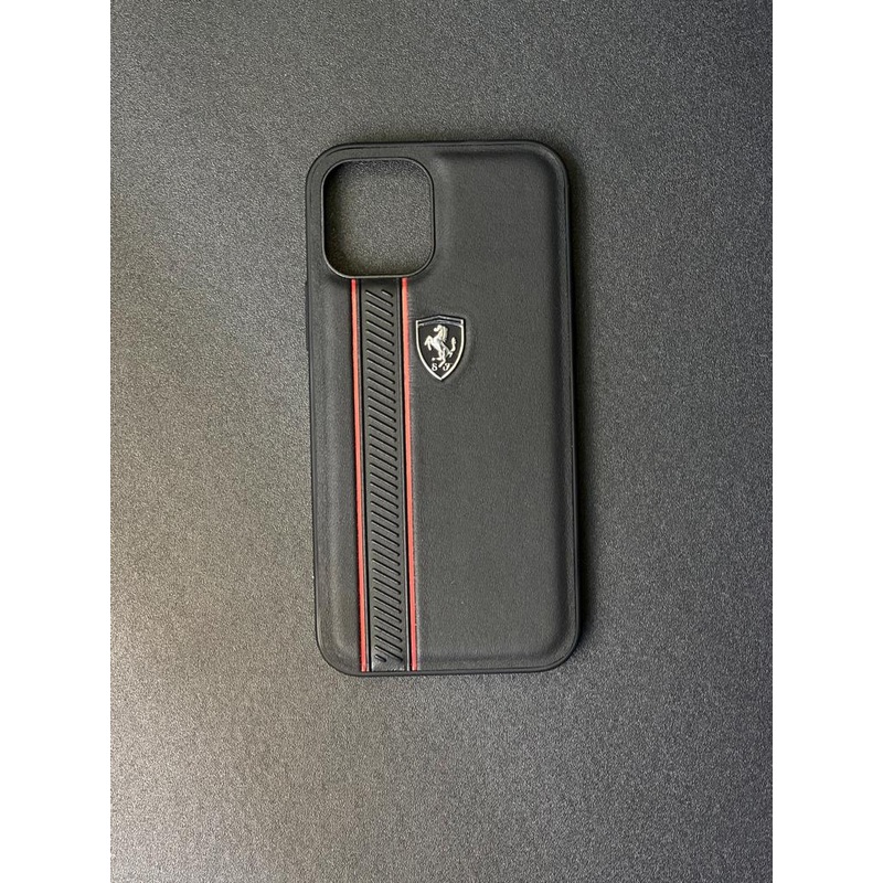 Ferrari iPhone ALL Cover Off Track leather Black Nylon Stripe Red