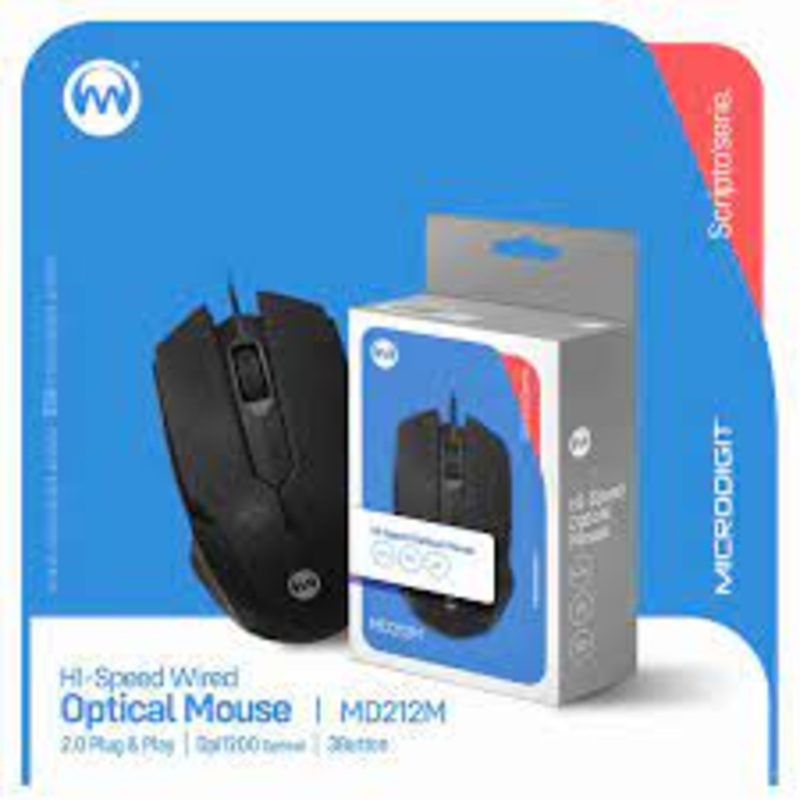 Optical Mouse Microdigit Hi-Speed Wired Optical Mouse MD212M