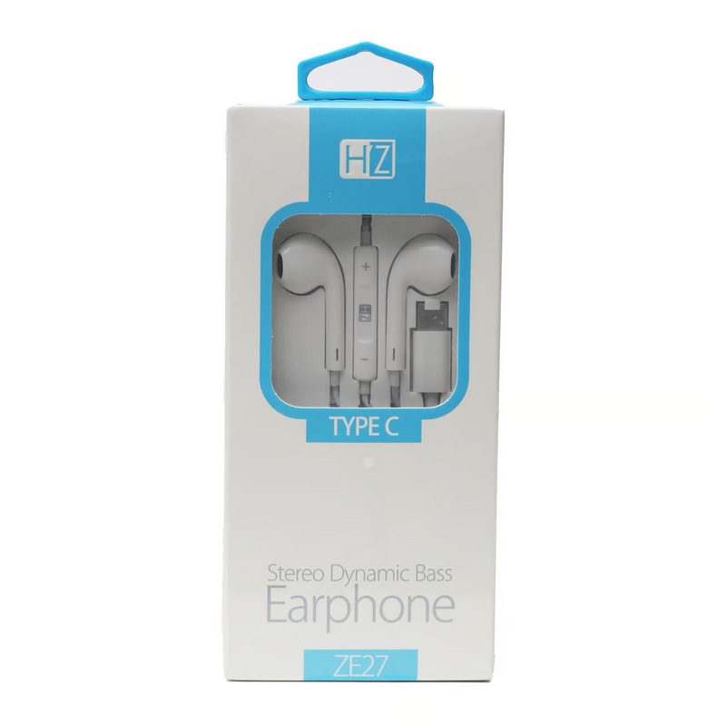 Heatz ZE27 Stereo Dynamic Bass Earphone – Type C Connector White