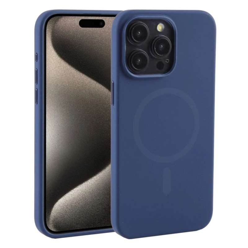 Mutural Silicone with Camera Aluminum Protector for Apple iPhone 15 Pro and 15 Pro Max CaseinBlue, Navy Blue, Green and Purple colors