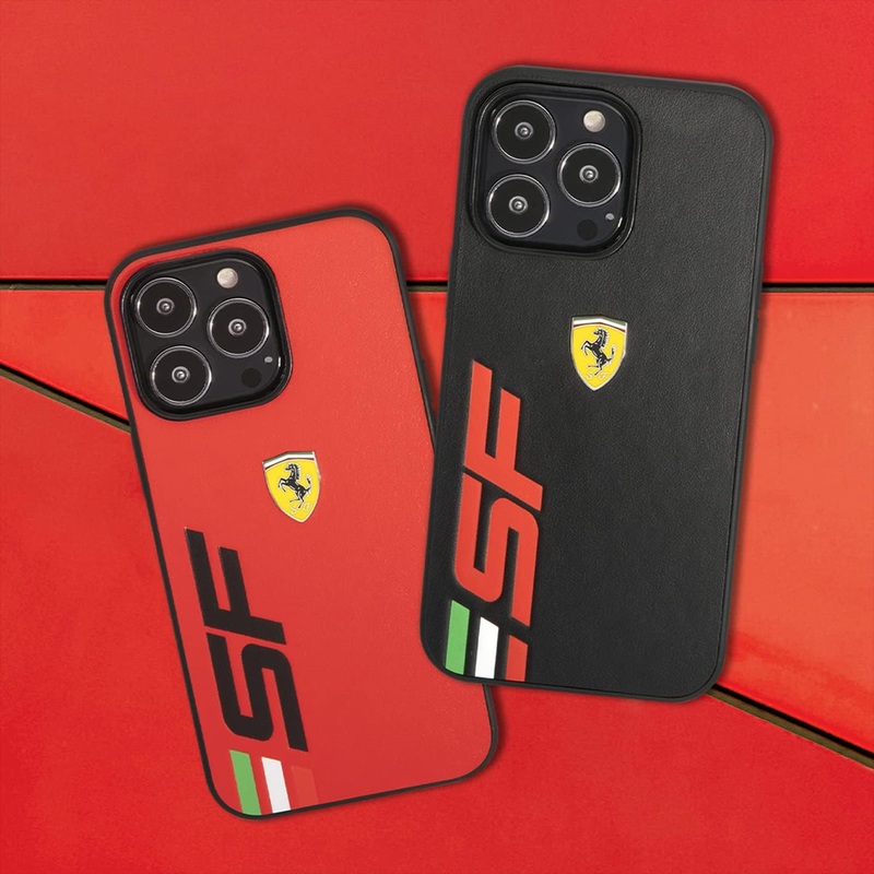 Original Ferrari PU Leather Case with Printed with iPhone 14, 14 Plus, 14 Pro, 14 Pro Max