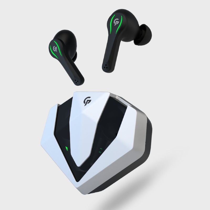Porodo Gaming True Wireless Earbuds – Dual Mic, Touch Control, Game Mode and Crisp Sound, Experience Immersive Gaming- White – PDX413-SL