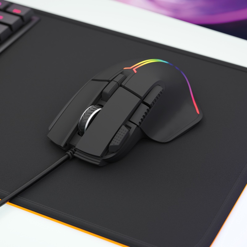 Porodo PDX316 RGB 8D Wired Gaming Mouse With Nine Buttons And High Speed For Computer 1.5M – Black