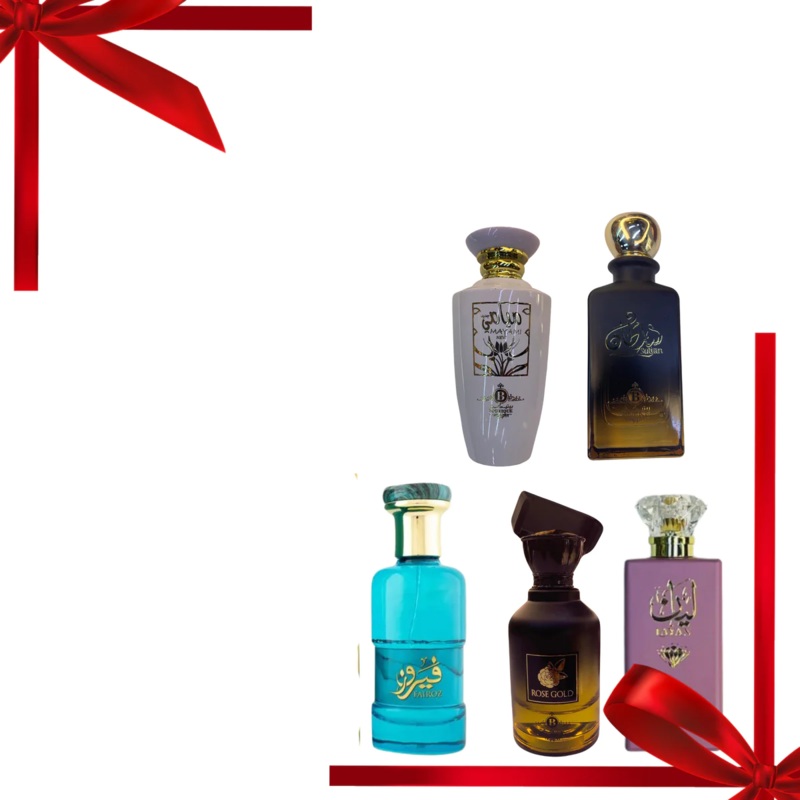 Boutique Mayami, Sultan, Fairoz, Layan, Rosegold – 100ml Each Pack of  5 Perfumes With Free Gift