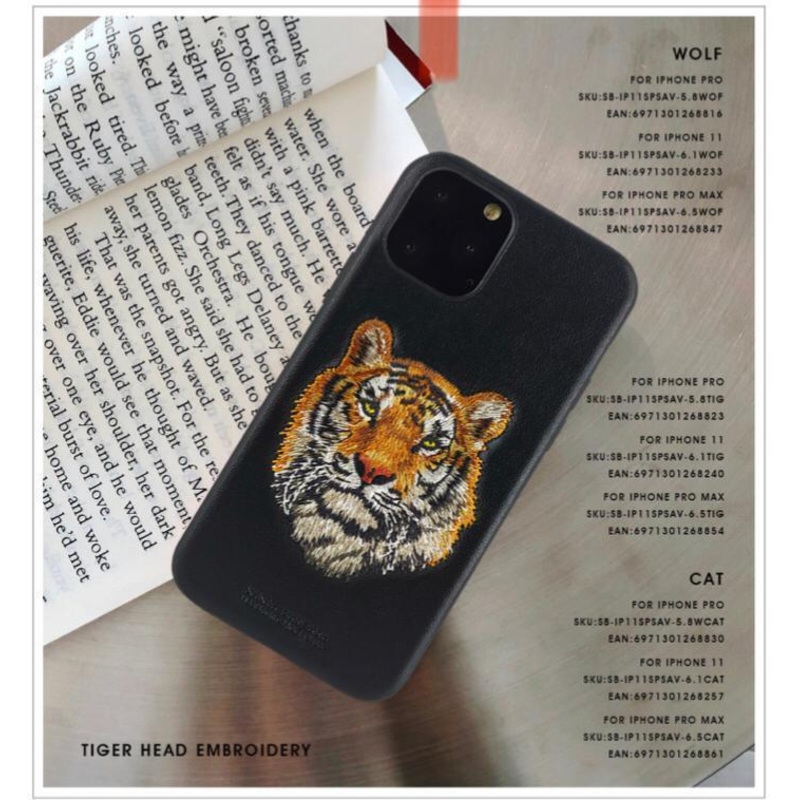 Apple iPhone 11 Savanna Series Genuine Santa Barbara Leather Case – Tiger