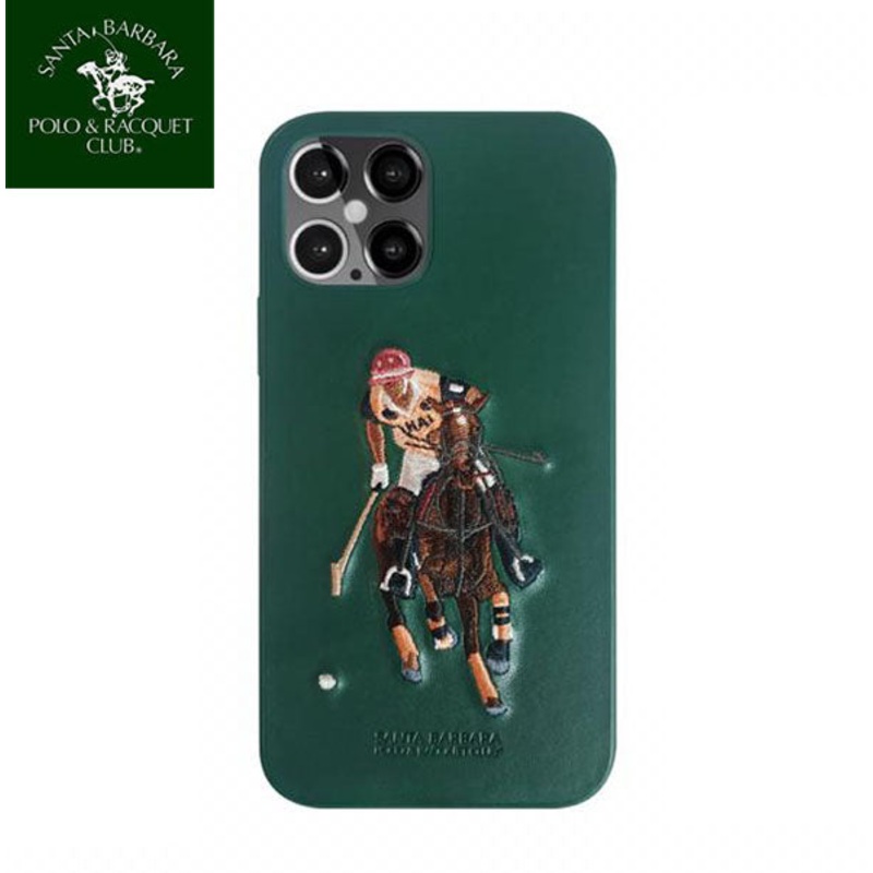 iPhone 12 Jockey Series Genuine Santa Barbara Leather Case – Green