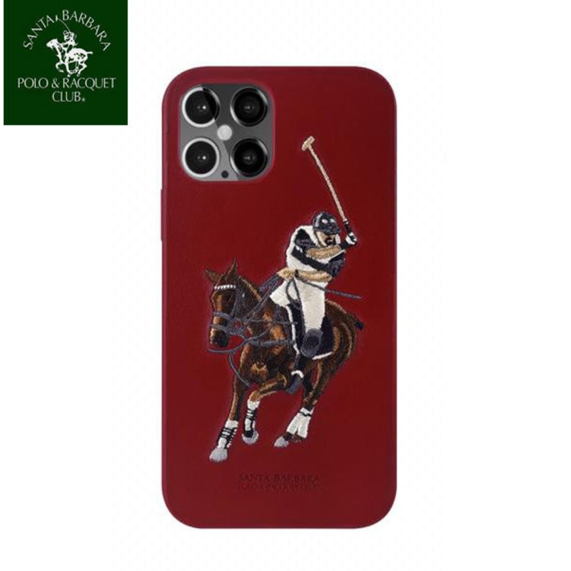 iPhone 12 Jockey Series Genuine Santa Barbara Leather Case – Red