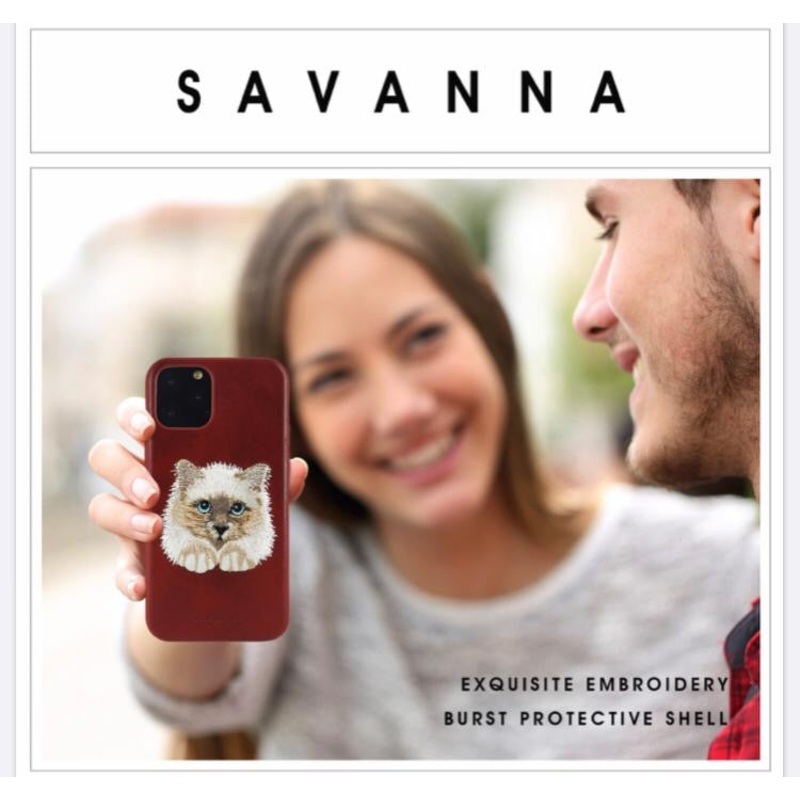 iPhone 12 Savanna Series Genuine Santa Barbara Leather Case – Cat