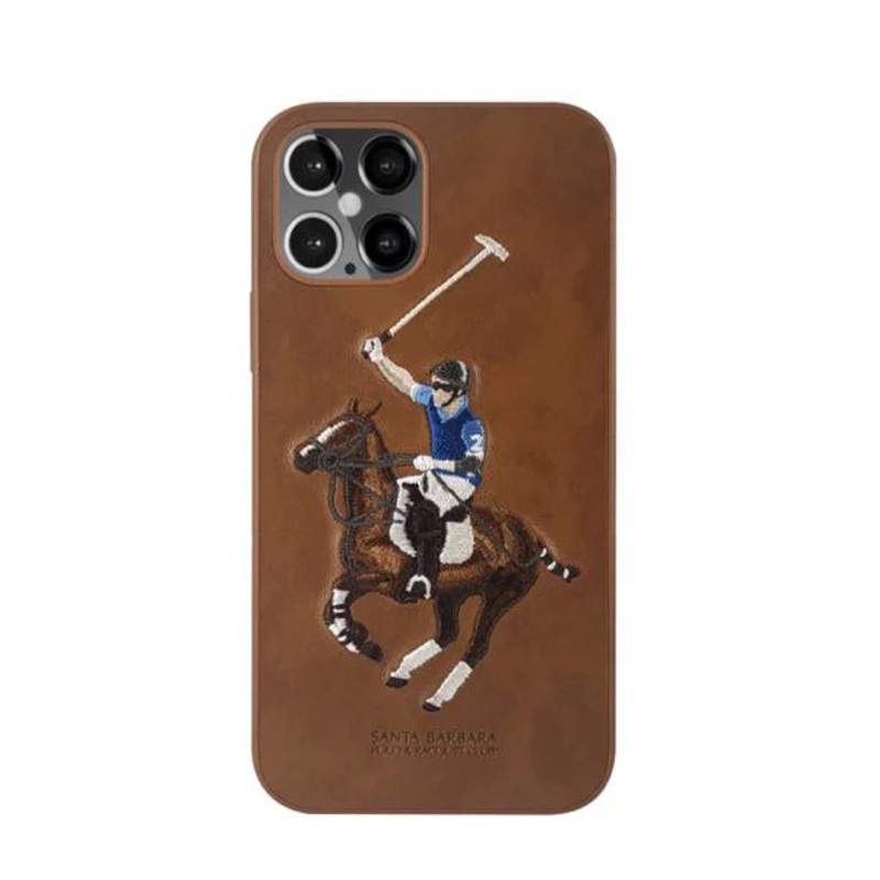 iPhone 12 Series Jockey Series Genuine Santa Barbara Leather Case – Brown