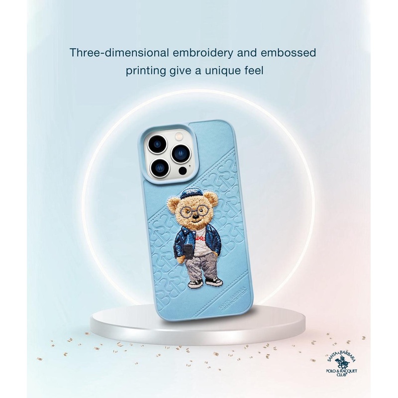 iPhone 13 Pro Max Crete Series Genuine Santa Barbara Leather Case – Light Blue