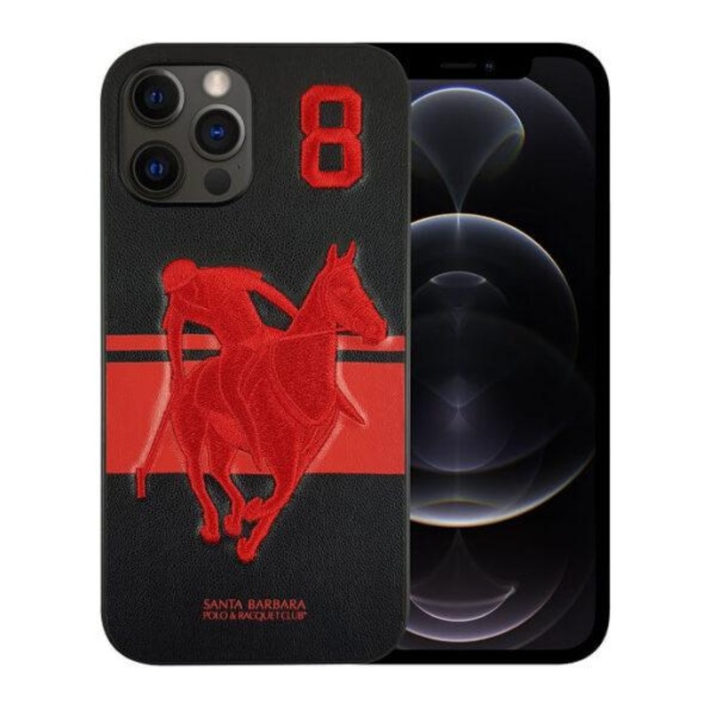 iPhone 13 Pro Max Garnier Series Genuine Santa Barbara Leather Case – Black