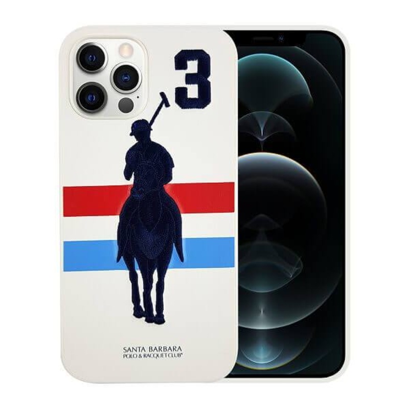 iPhone 13 Pro Max Garnier Series Genuine Santa Barbara Leather Case – White