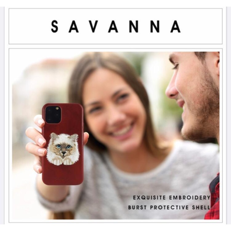 iPhone 13 Pro Max Savanna Series Genuine Santa Barbara Leather Case – Cat
