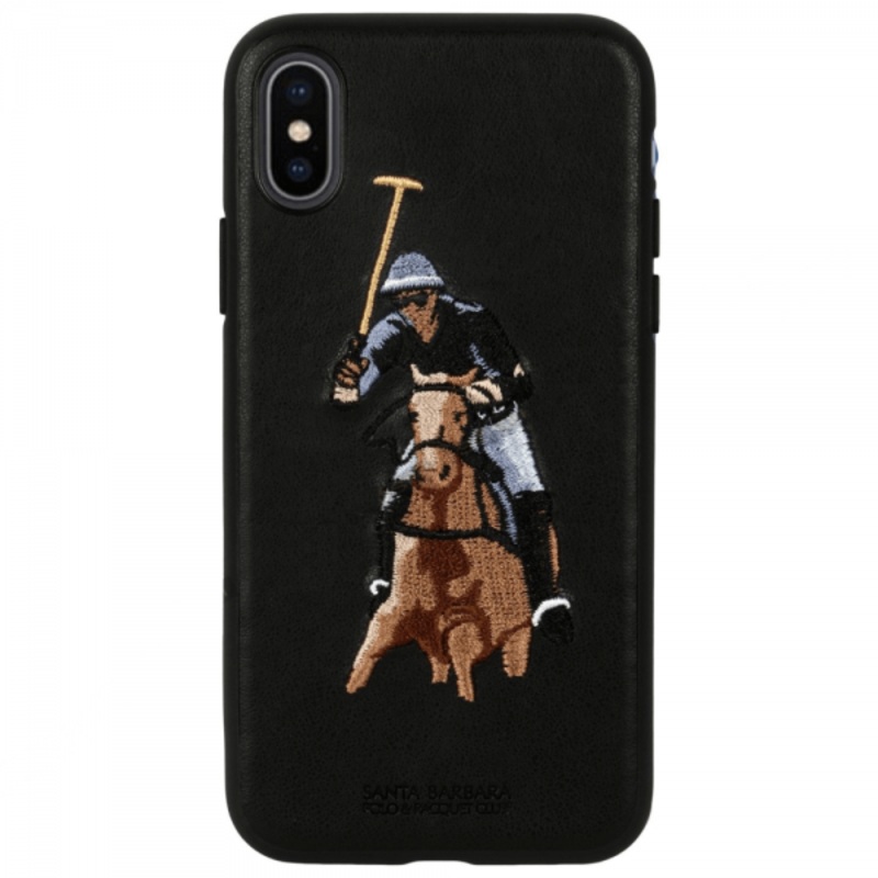 iPhone XS Max Jockey Series Genuine Santa Barbara Leather Case – Black