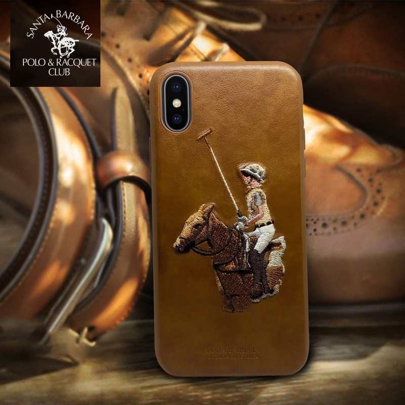 iPhone XS Max Jockey Series Genuine Santa Barbara Leather Case – Brown