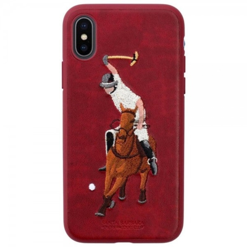 iPhone XS Max Jockey Series Genuine Santa Barbara Leather Case – Red