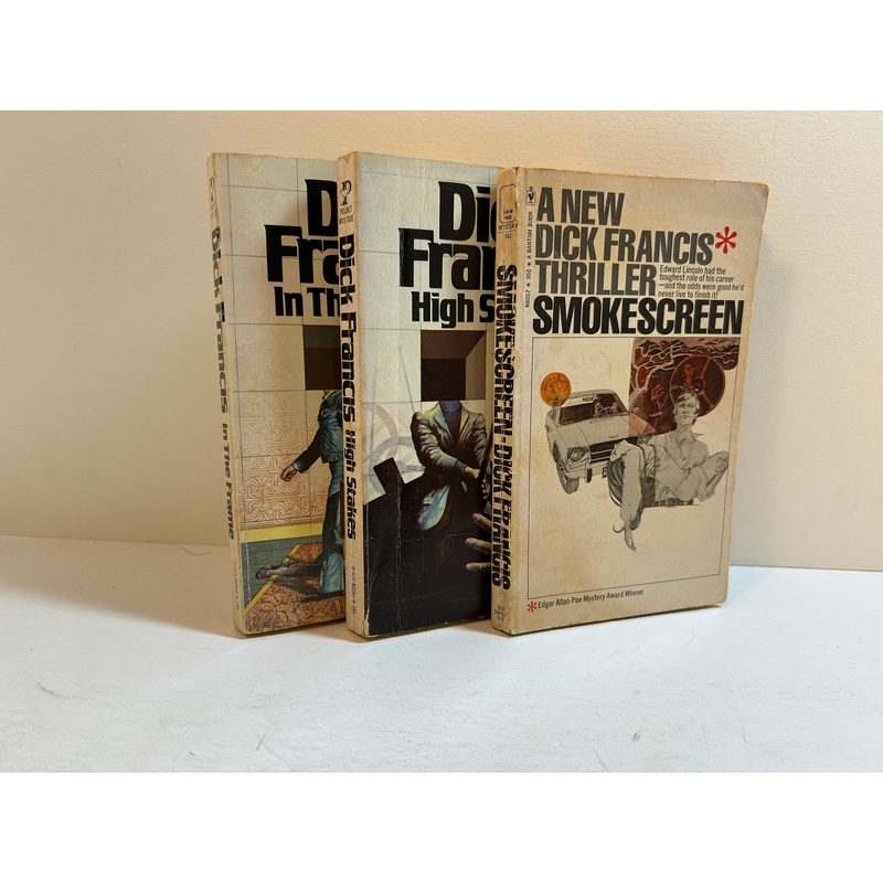 Lot of 3 1970s Dick Francis Mysteries In the Frame/High Stake/Smokescreen PB