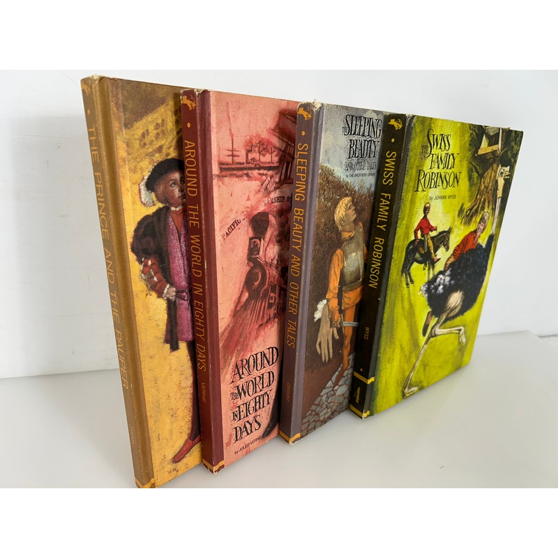 Lot of 4 Vintage Educator Classic Library Hardcover Book 1968-69