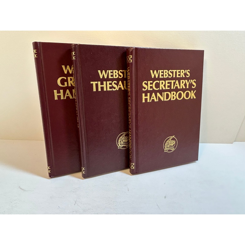 Lot of 3 Webster’s Reference Vol: Grammar, Thesaurus, and Secretary’s Handbook HC