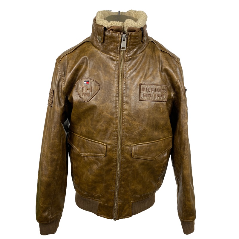 Tommy Hilfiger Faux Leather Top Gun Aviator Jacket Men’s Size M
