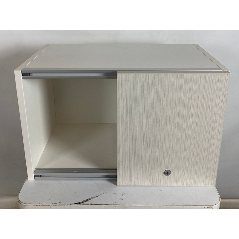 White Sliding Wood Door Cabinet