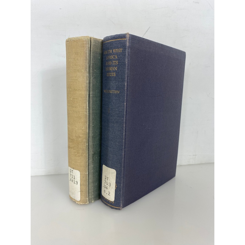 2 Vols: South West Africa in Early Times/and Its Human Issues Ex-Library HC