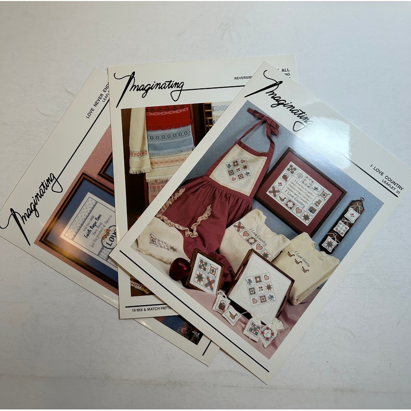 Imaginating Cross Stitch #’21-23:I Love Country/Love Never Ends/Darn It All 1987