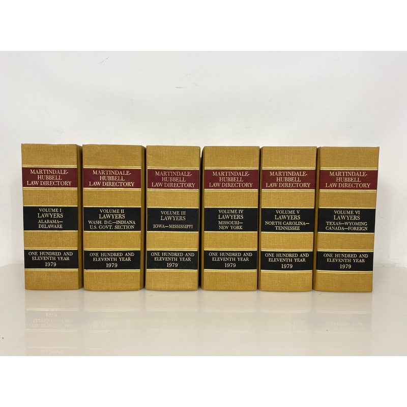 Lot of 6 Martindale-Hubbell Law Directory Volumes I-VI 1979 HC