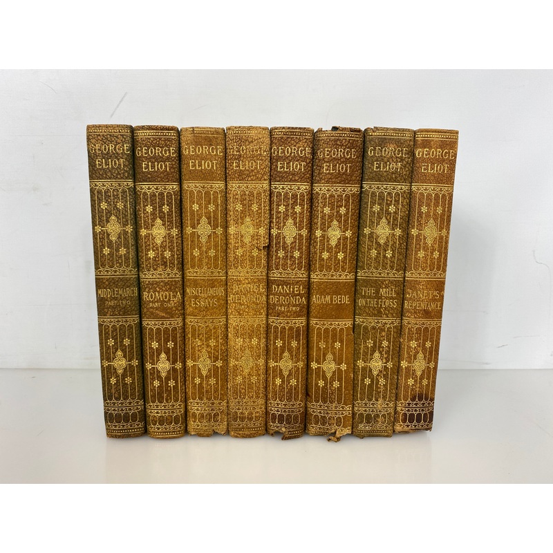 Lot of 8 Antique The Works of George Eliot 1902 Collier & Son HC