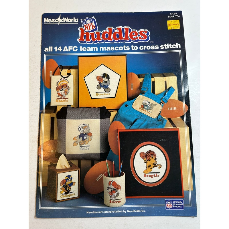 NeedleWorks NFL HUDDLES 14 AFC Team Mascots Cross Stitch Pattern Book #704