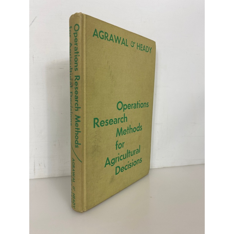 Operations Research Methods for Agricultural Decisions 1972 1st Edition HC