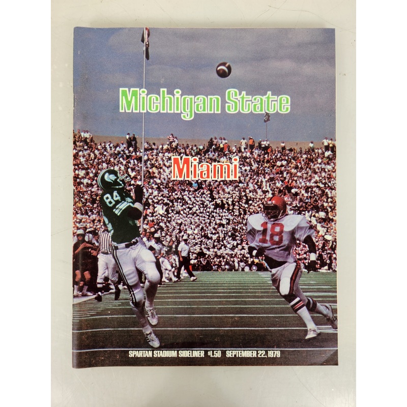 1979 Michigan State vs Miami Spartan Stadium Sideliner Football Program