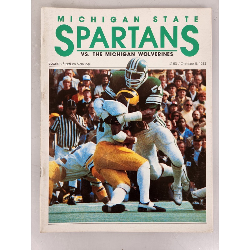 1983 Michigan State vs Michigan Spartan Stadium Sideliner Football Program