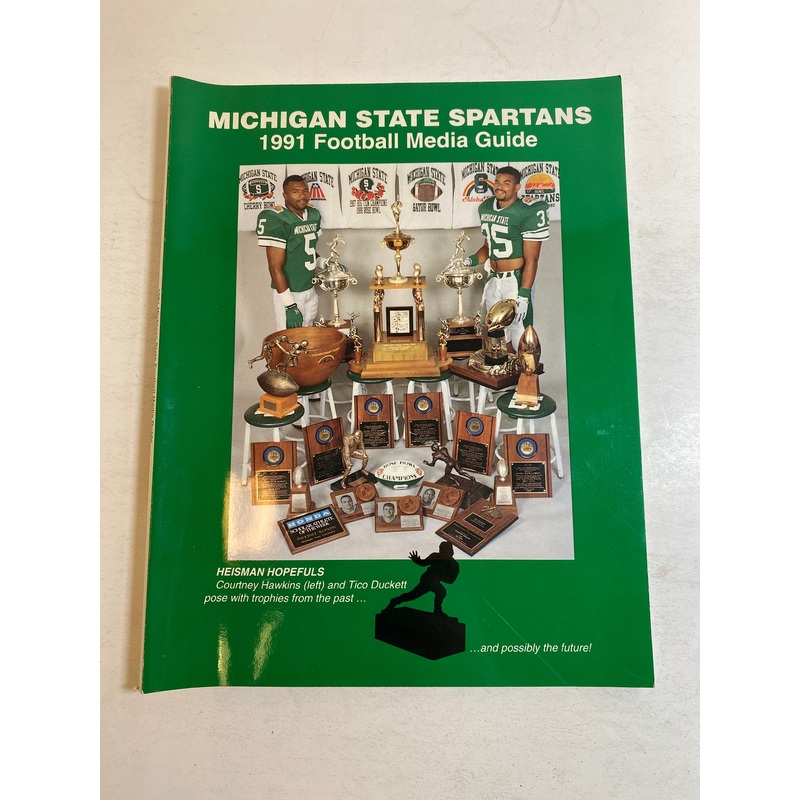 1991 Michigan State Football Media Guide Courtney Hawkins Tico Duckett