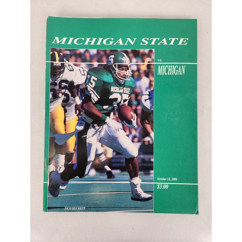 1991 Michigan State vs Michigan Football Program Tico Duckett