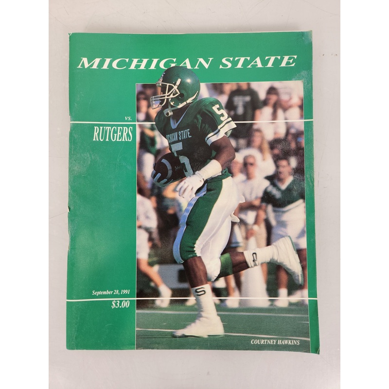 1991 Michigan State vs Rutgers Football Program Courtney Hawkins