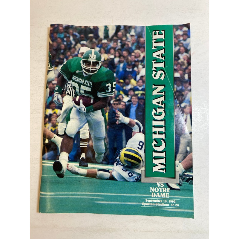 1992 Michigan State vs Notre Dame Football Program Tico Duckett