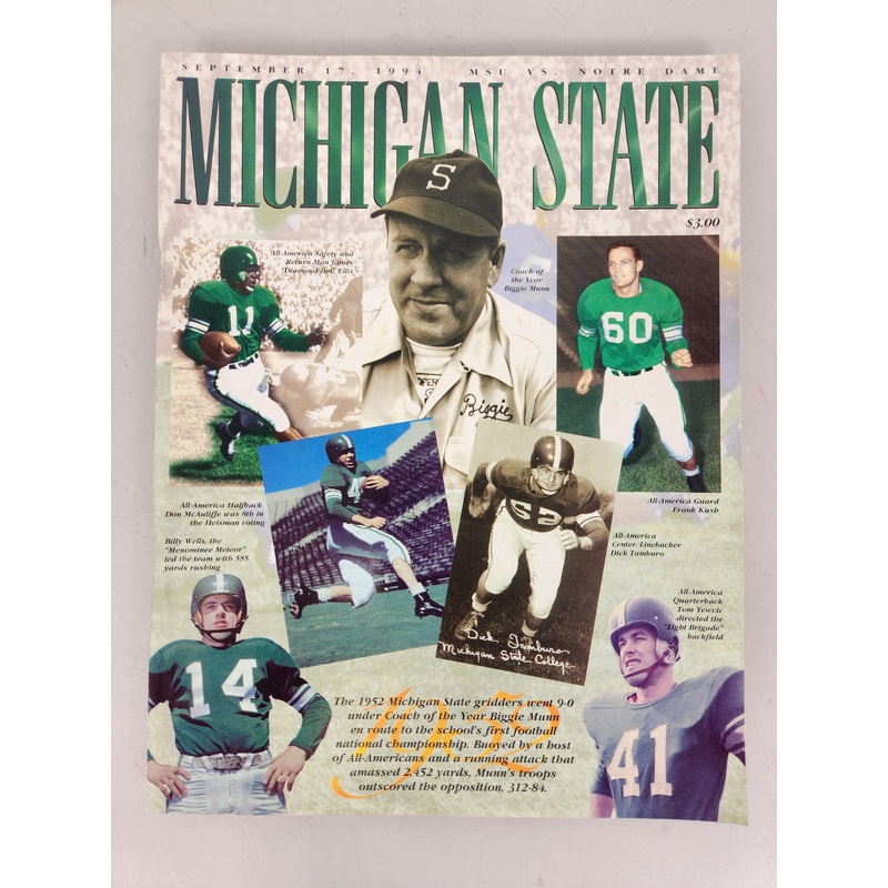 1994 Michigan State vs Notre Dame Football Program