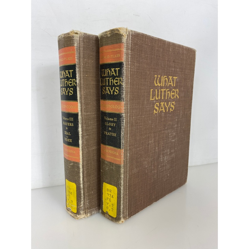 2 Vols: What Luther Says an Anthology II & III 1959 Concordia Ex-Library HC