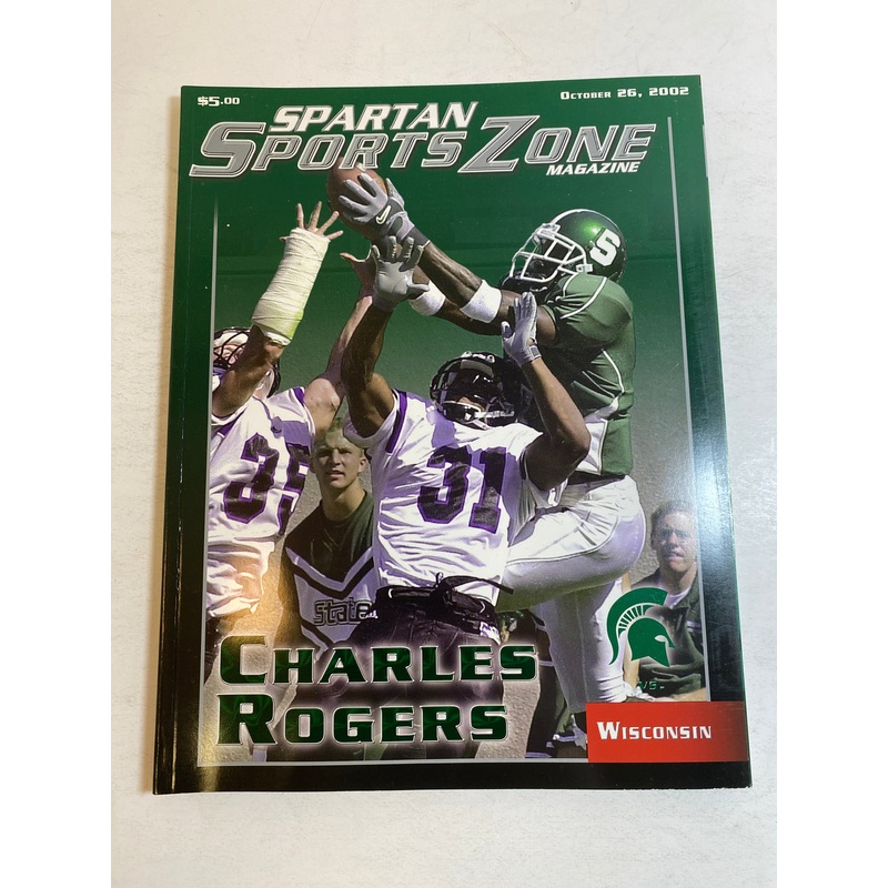 2002 Michigan State vs Wisconsin Football Program Charles Rogers