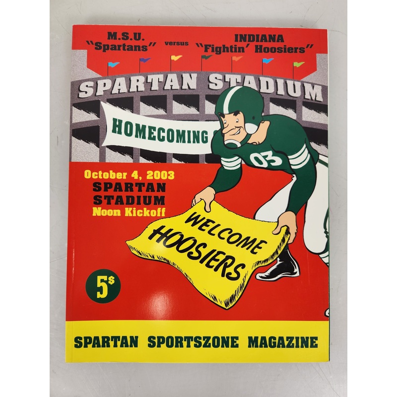 2003 Michigan State vs Indiana Spartan SportsZone Magazine Football Program