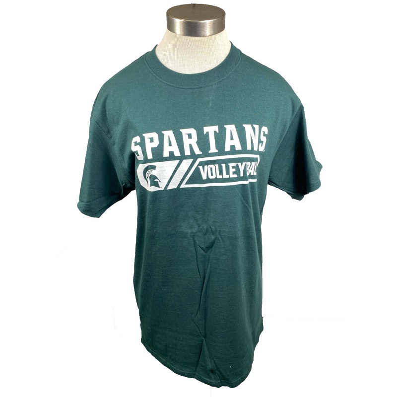 Green Spartan Volleyball Short Sleeve T-Shirt Unisex Size M