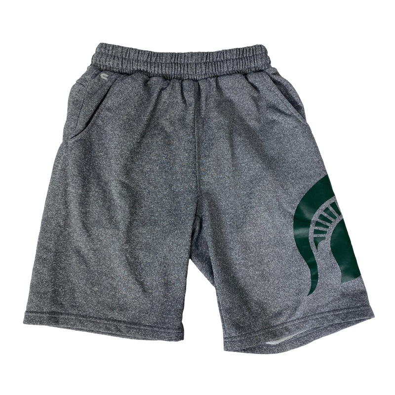 Michigan State University Gray Spartan Helmet Shorts Kid’s Size M