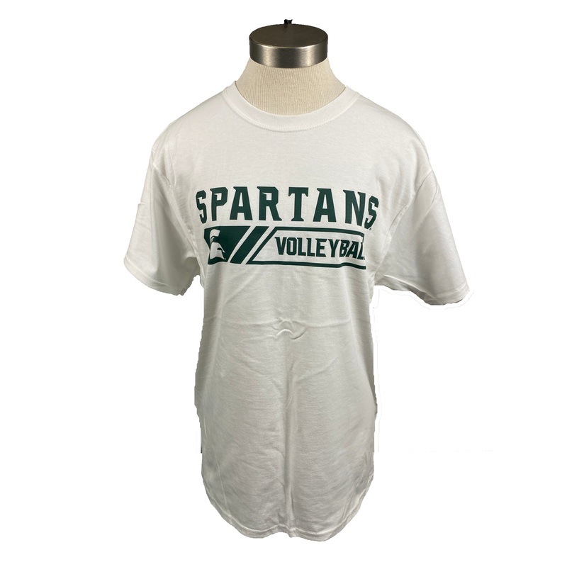 White Spartan Volleyball Short Sleeve T-Shirt Unisex Size M