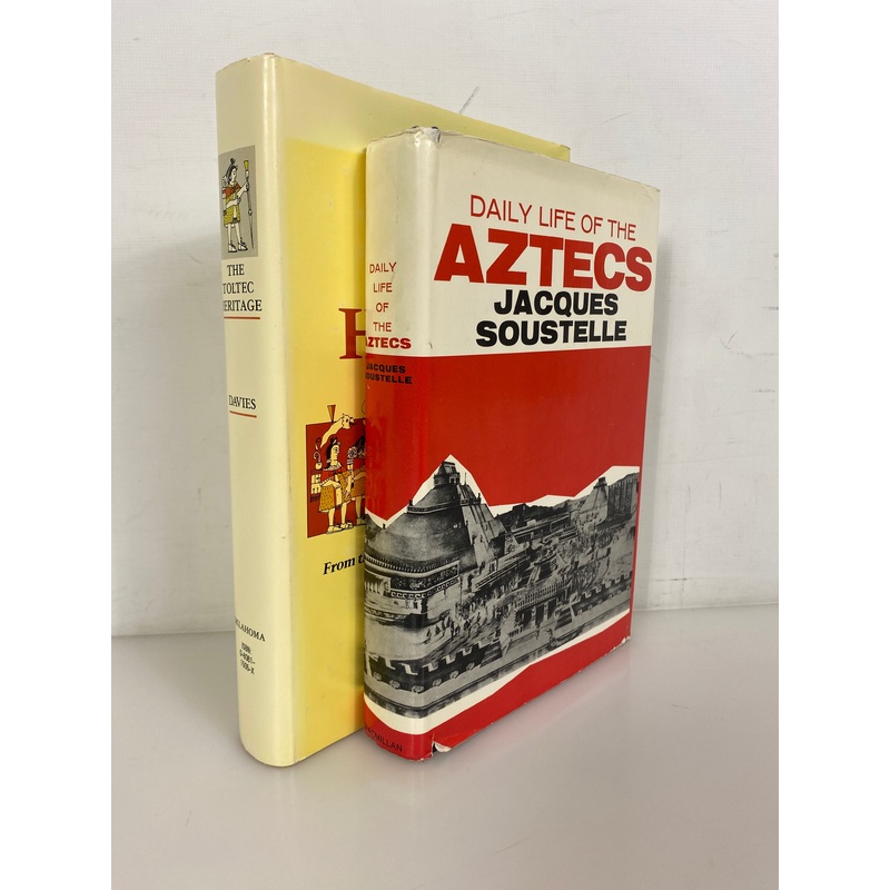 2 Vols: Daily Life of the Aztecs 1968/The Toltec Heritage 1980 1st HC DJ