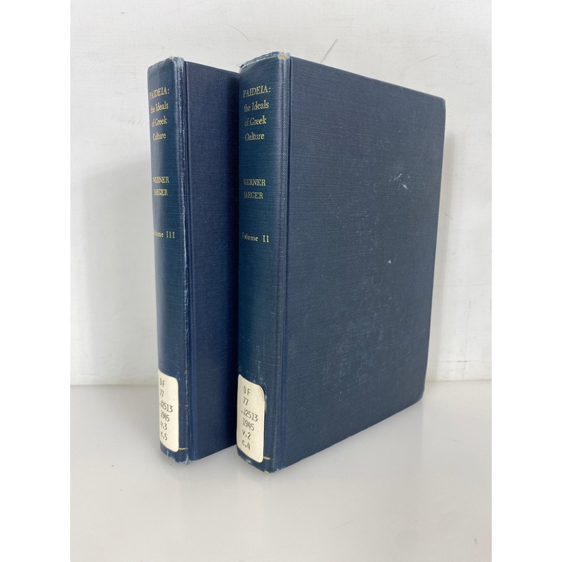 2 Vols: Paideia the Ideals of Greek Culture by Jaeger II/III 1963 Ex-Library
