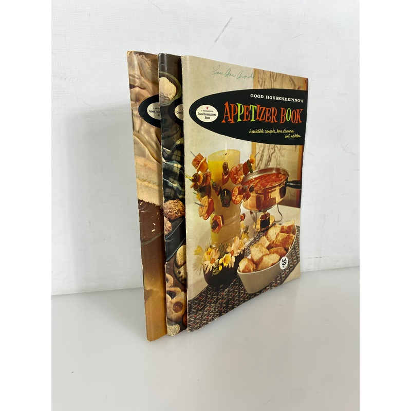 3 Vintage Good Housekeeping Recipe Books (1958) Appetizers/Cookies/Cake SC