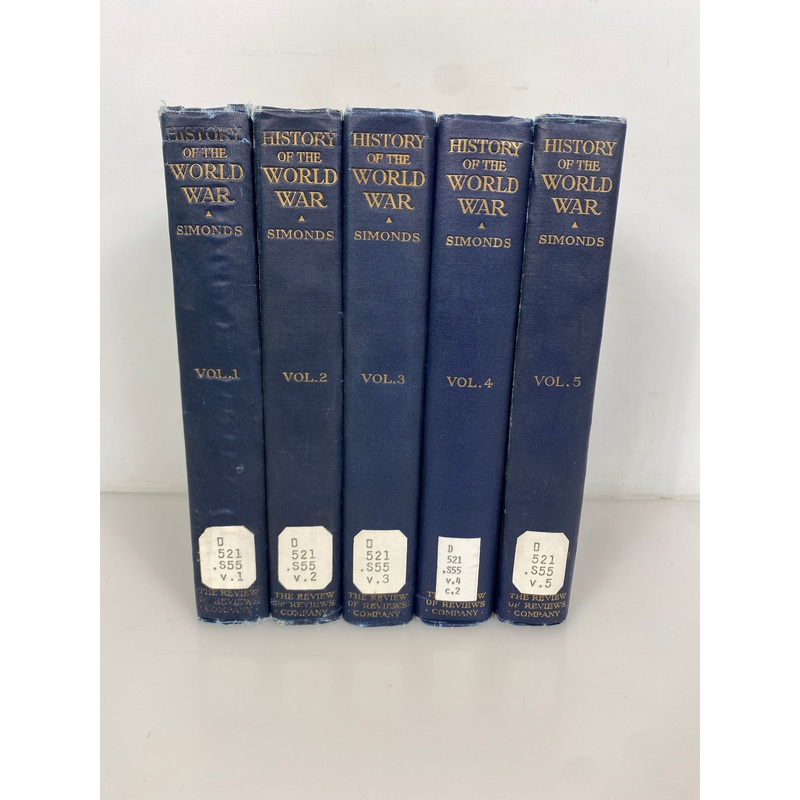 5 Volume Set: History of the World War by Frank Simonds 1917-1920 Ex-Library HC
