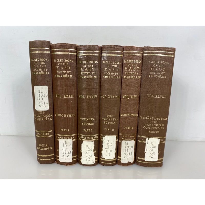 6 Vols: Sacred Books of the East by Max Muller 1966-68 Ex-Library HC